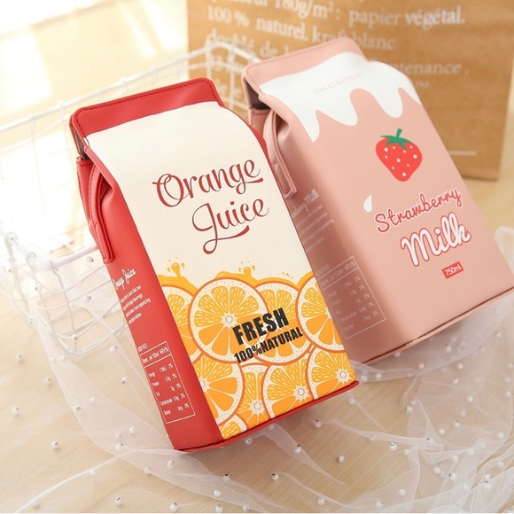 Orange Juice Box Crossbody Bag | Trendy Carton Style Purse | Fashion First Case - Picture 8 of 10